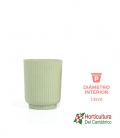 MACETA MIAMI WAVY 12.5 VERDE GRIS